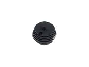 Rubber motorcycle handlebar grip end cap, black, for Revelry Motorcycles parts and accessories.