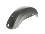 Rider's motorcycle front fender for restored vintage bike, durable steel finish.