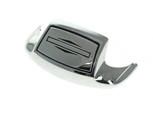 Chrome motorcycle rear license plate holder for Revelry Motorcycles.