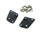 Black motorcycle engine mounts with bolts and washers for Revelry Cycles bikes.