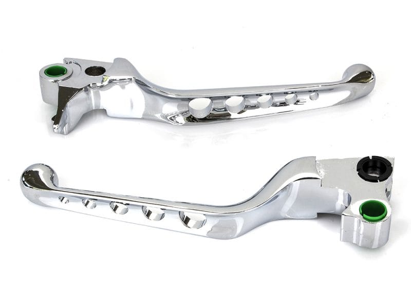Aluminium motorcycle clutch levers for Harley Davidson and custom bikes.