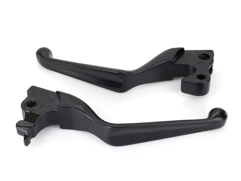 Black motorcycle clutch and brake levers for Revelry Motorcycles bikes.