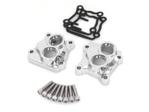 Aluminium motorcycle fork caps with bolts and gaskets for Revelry Motorcycles.