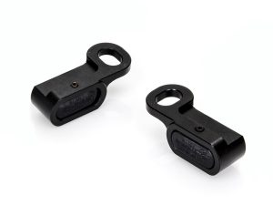 Black motorcycle chain lock clips for Revelry Motorcycles, durable security accessories.