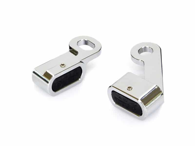 Under Perch Turn Signals - Chrome. Fits Sportster 2014-2021 High-quality motorcycle foot peg mounts for Revelry Motorcycles, aluminium construction, durable design.