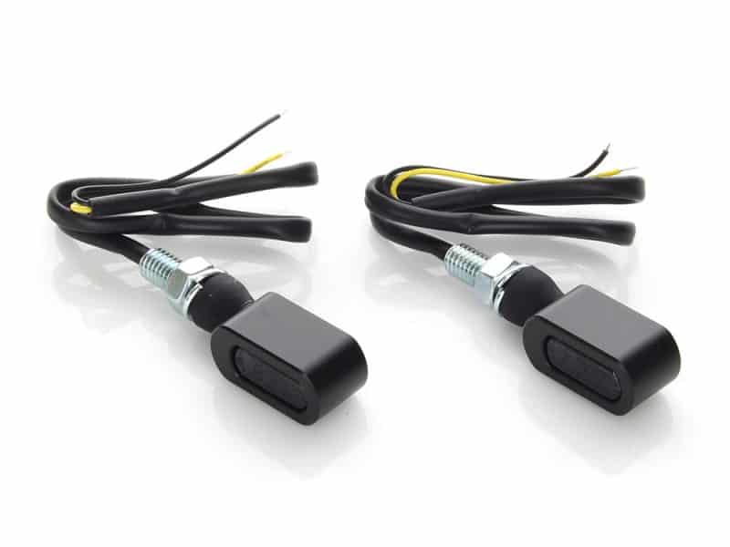Slim Line LED Turn Signals - Black. Matches Front Under Perch Indicators. High-quality motorcycle turn signal connectors for Revelry Motorcycles in Australia.