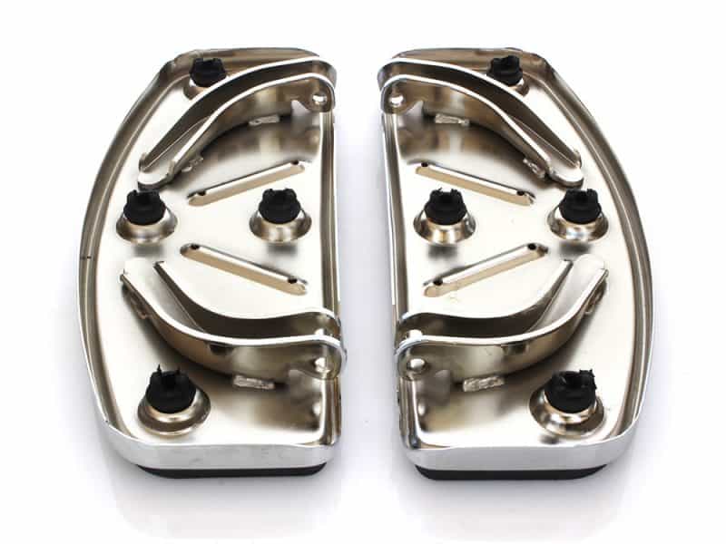 Polished metal motorcycle parts, durable and lightweight for custom bike builds.