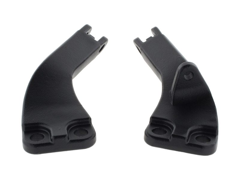 Black motorcycle brake lever mounts for Revelry Motorcycles accessories.