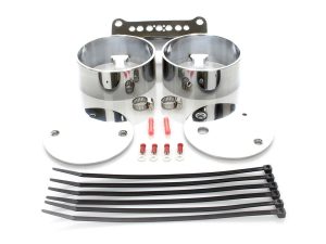 Dual Gauge Mount - Chrome. Fits Dyna 1995-2005 & Sportster 1995-2011.