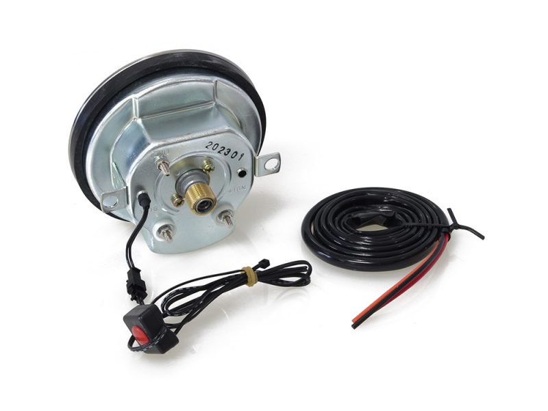 Revelry Motorcycles high-performance motorcycle tachometer with wiring kit and sensor.