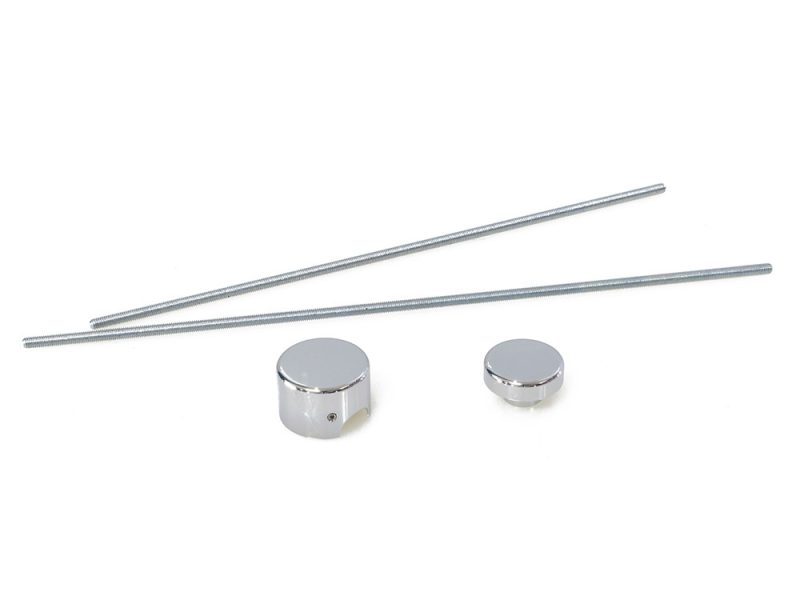 Chrome motorcycle spark plug caps and leads kit for Revelry Motorcycles.