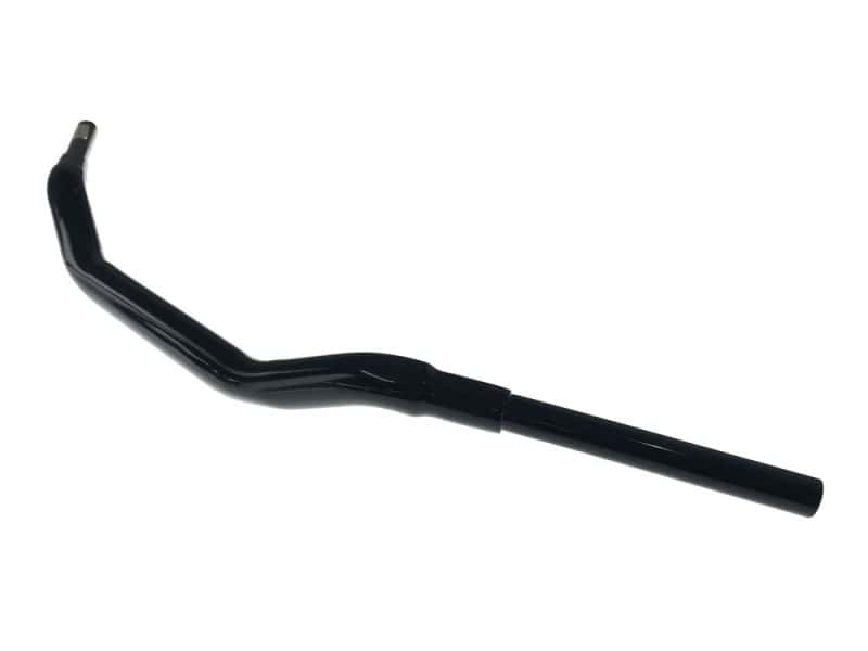 Black motorcycle handlebar for custom Harley-Davidson bikes, high-quality steel construction.