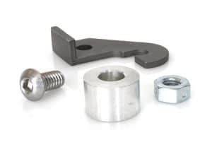 Aluminium motorcycle parts with bolt and nut for Revelry Motorcycles.
