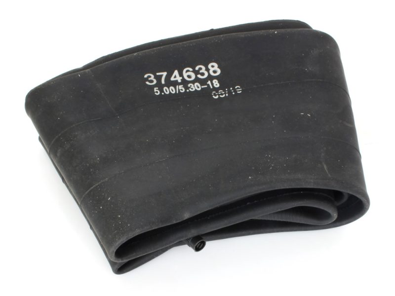 Heavy-duty black bicycle inner tube for motorcycle tyres, durable and reliable.