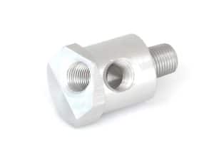 High-performance motorcycle part in aluminium for Revelry motorcycles, precision machined.