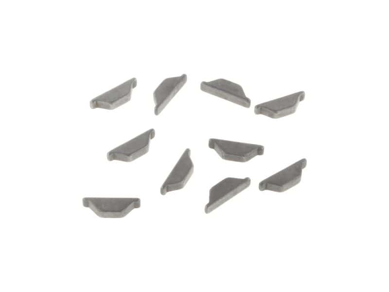 Small motorcycle brake pad inserts for Revelry Motorcycles repairs and upgrades.