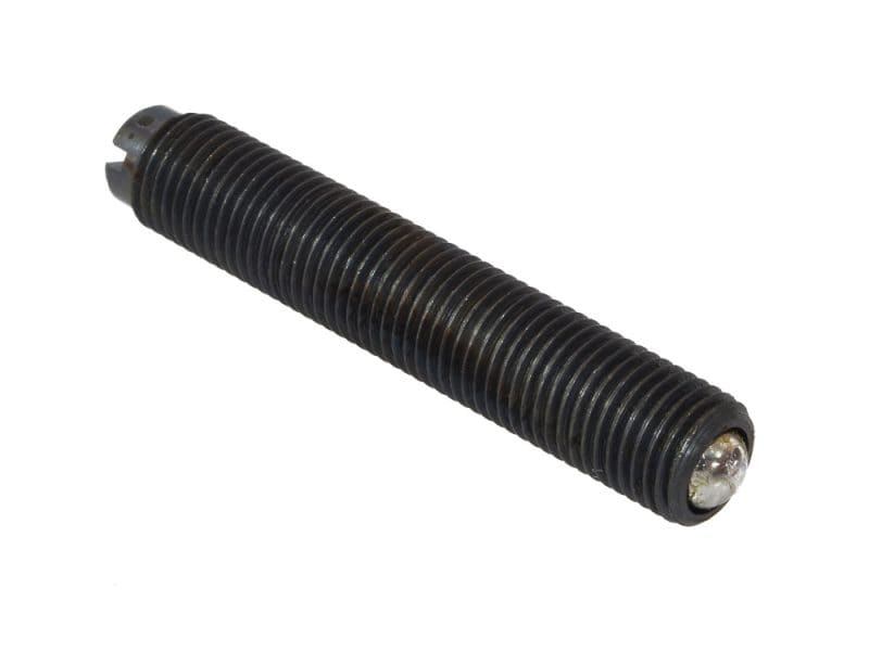 Clutch Push Rod Adjuster with Ball End. Fits Big Twin 1941-1984. Black motorcycle footpeg with LED light for Revelry Motorcycles.