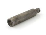 Industrial motorcycle part, metal cylinder with wear marks, used for motorcycle maintenance or repairs.