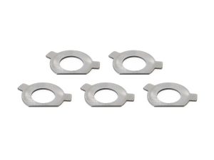 Aluminium clutch lock washers for motorcycle maintenance and repair.