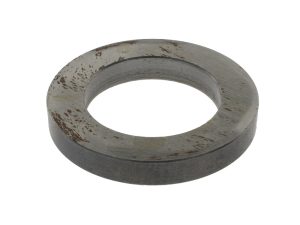 Rusty metal motorcycle part on white background.