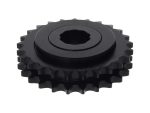 Black motorcycle sprocket for Revelry Motorcycles parts and accessories.