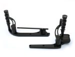Aluminium motorcycle kickstand paddock stand lift arm, black anodised, secure and durable.