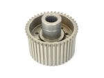 Steel motorcycle gear component, industrial metal part for motorcycle transmission systems.