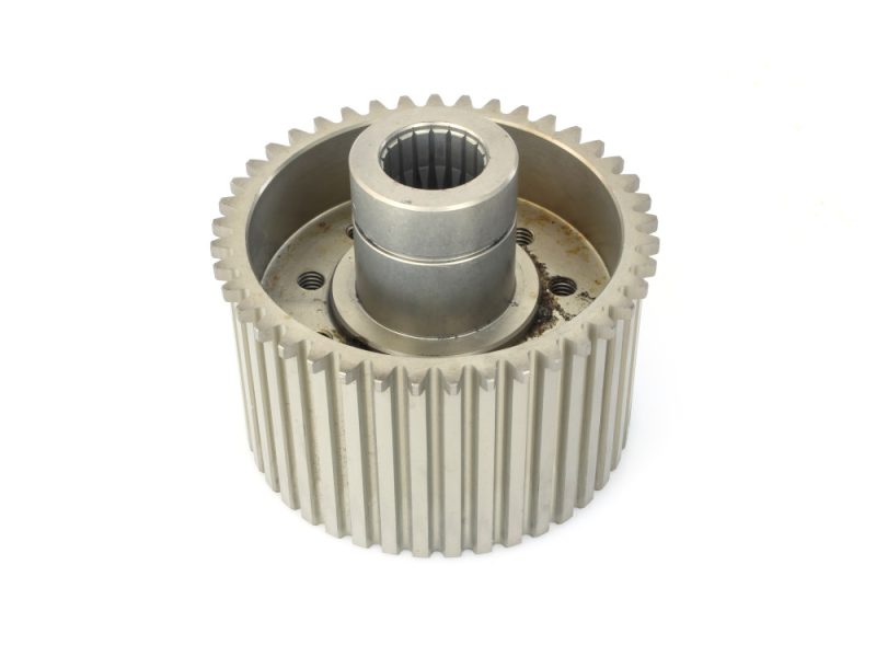 Steel motorcycle gear component, industrial metal part for motorcycle transmission systems.