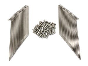 Set of stainless steel motorcycle spokes and nipples for Revelry Motorcycles.
