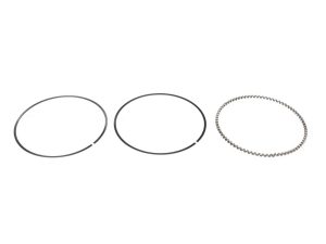 Two piston ring sets and a metal compression ring for motorcycle engines.