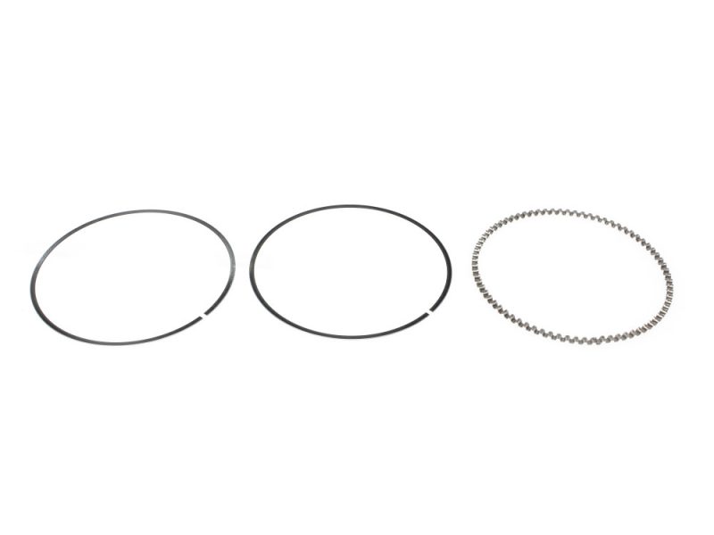 Two piston ring sets and a metal compression ring for motorcycle engines.