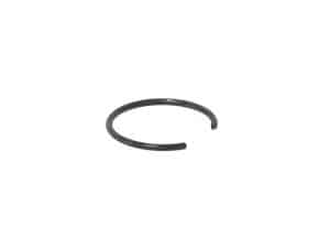 Small black snap ring for motorcycle maintenance and repair; suitable for Revelry Motorcycles.