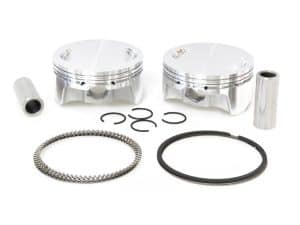Aluminium motorcycle pistons and rings for Revelry Motorcycles in Australia.