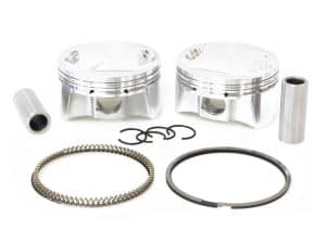 Aluminium motorcycle pistons and engine components for Harley Davidson bikes.