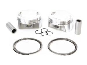 High-performance motorcycle engine pistons and rings tailored for Revelry Motorcycles.