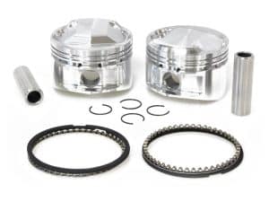 High-performance motorcycle pistons, rings, and bearings for Revelry Motorcycles.