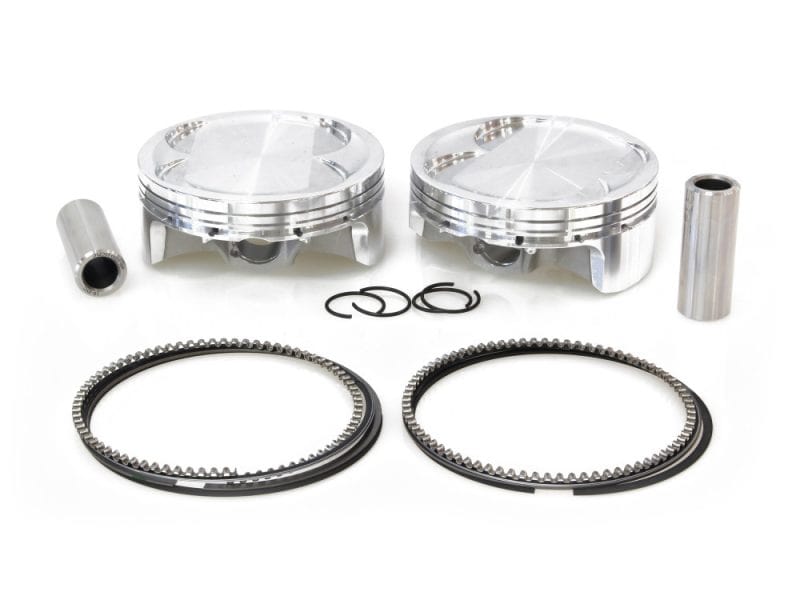 Std Pistons with 14.0:1 Compression Ratio. Fits V-Rod 2008-2017 Big Bore Stroker. Aluminium motorcycle piston and ring set for Revelry Motorcycles engines.