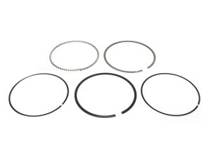 Precision motorcycle piston ring set, high-performance auto engine components, Revelry Motorcycles.