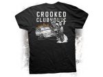Crooked Clubhouse motorcycle T-shirt, punk and biker apparel, exclusive Revelry Cycles gear.
