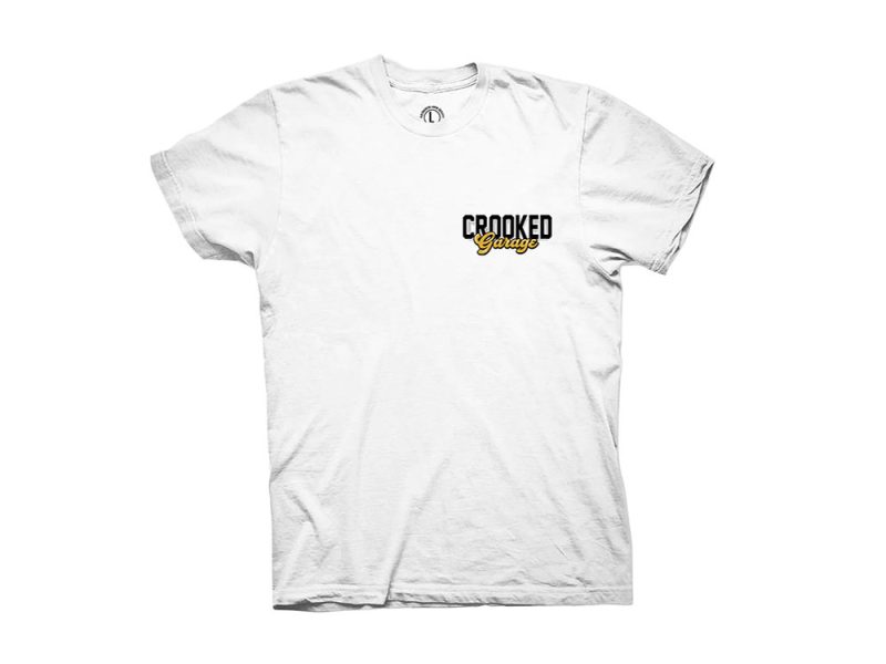 Cranked Garage motorcycle t-shirt, casual biker apparel and accessories from Revelry Cycles.