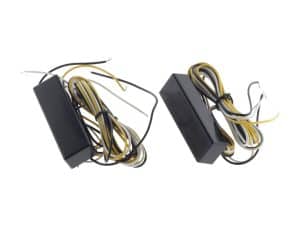 Wiring harness kit for motorcycle electrical systems, black and yellow cables.