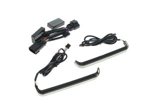 Heavy-duty motorcycle LED lighting kit with wiring harness and connectors for Revelry Motorcycles, ideal for custom bike builds.