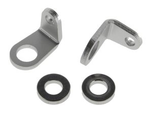 Aluminium motorcycle sprocket mount brackets and washers for Revelry Motorcycles.