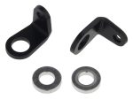 High-quality motorcycle parts for Revelry Motorcycles, durable black L-brackets with bearings.