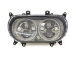 Bright LED motorcycle headlight with dual projectors for enhanced visibility | Revelry Cycles.
