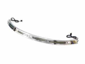 LED motorcycle lighting bar for Revelry Motorcycles, chrome finish, enhanced visibility and style.