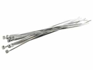 High-quality stainless steel zip ties for motorcycle maintenance and repairs.