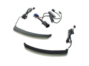 LED motorcycle turn signal wiring harness for Revelry Motorcycles, essential accessories for custom bike lighting.