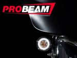 Pro Beam motorcycle headlight by Revelry Motorcycles, Australian custom bike lighting accessory.