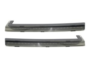 Bright LED motorcycle turn signals, sleek black design for Revelry Motorcycles.